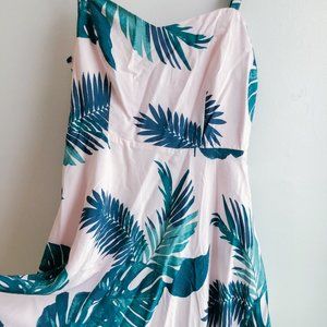 Pink Summer Dress with Palm Leaves!